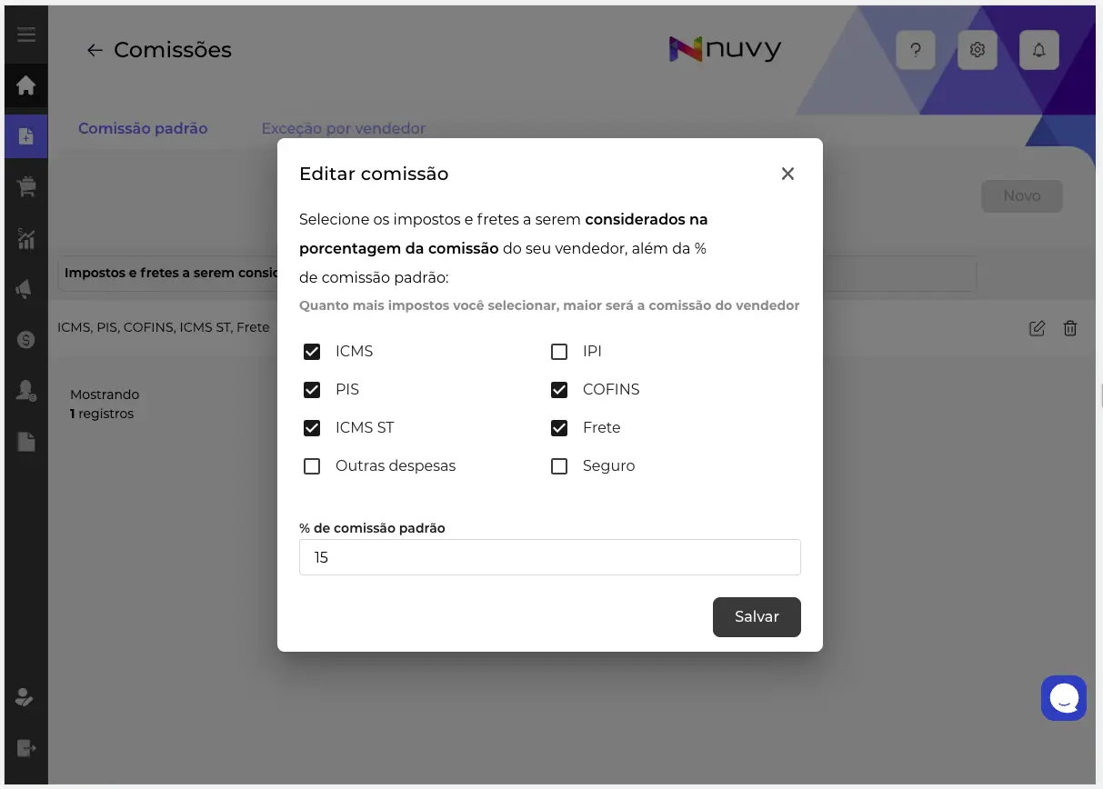 Controle de Vendas - Nuvy ERP