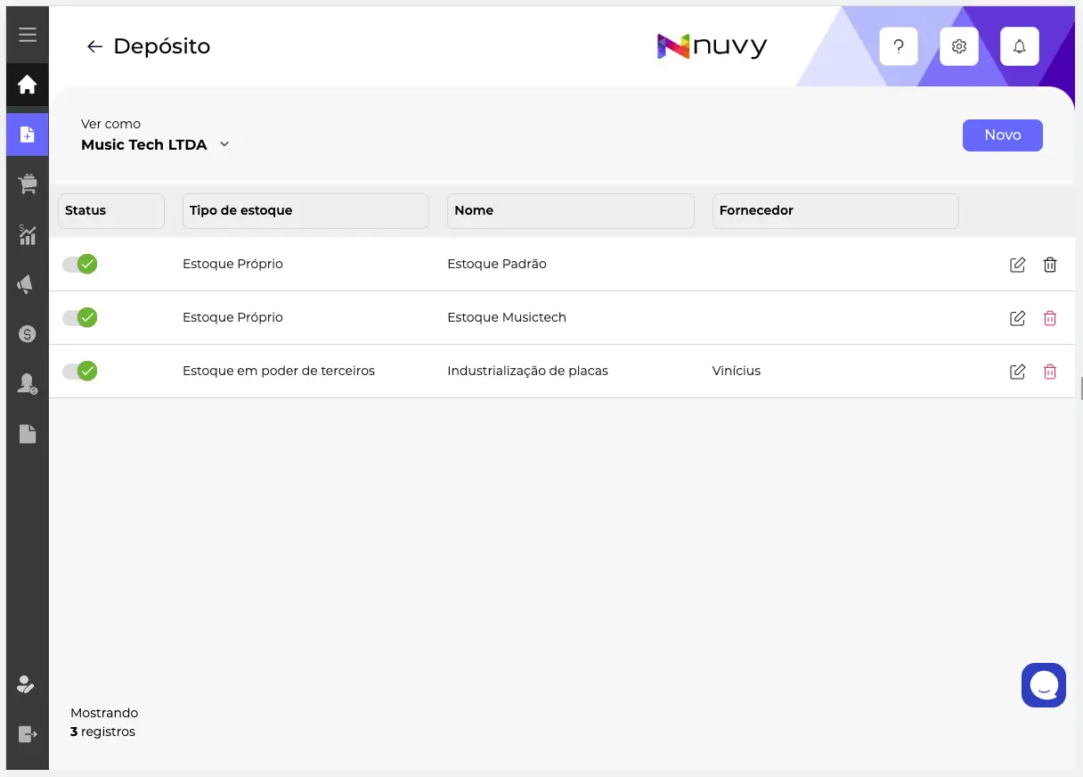 Controle de Estoque - Nuvy ERP